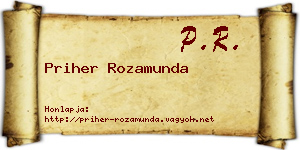 Priher Rozamunda névjegykártya